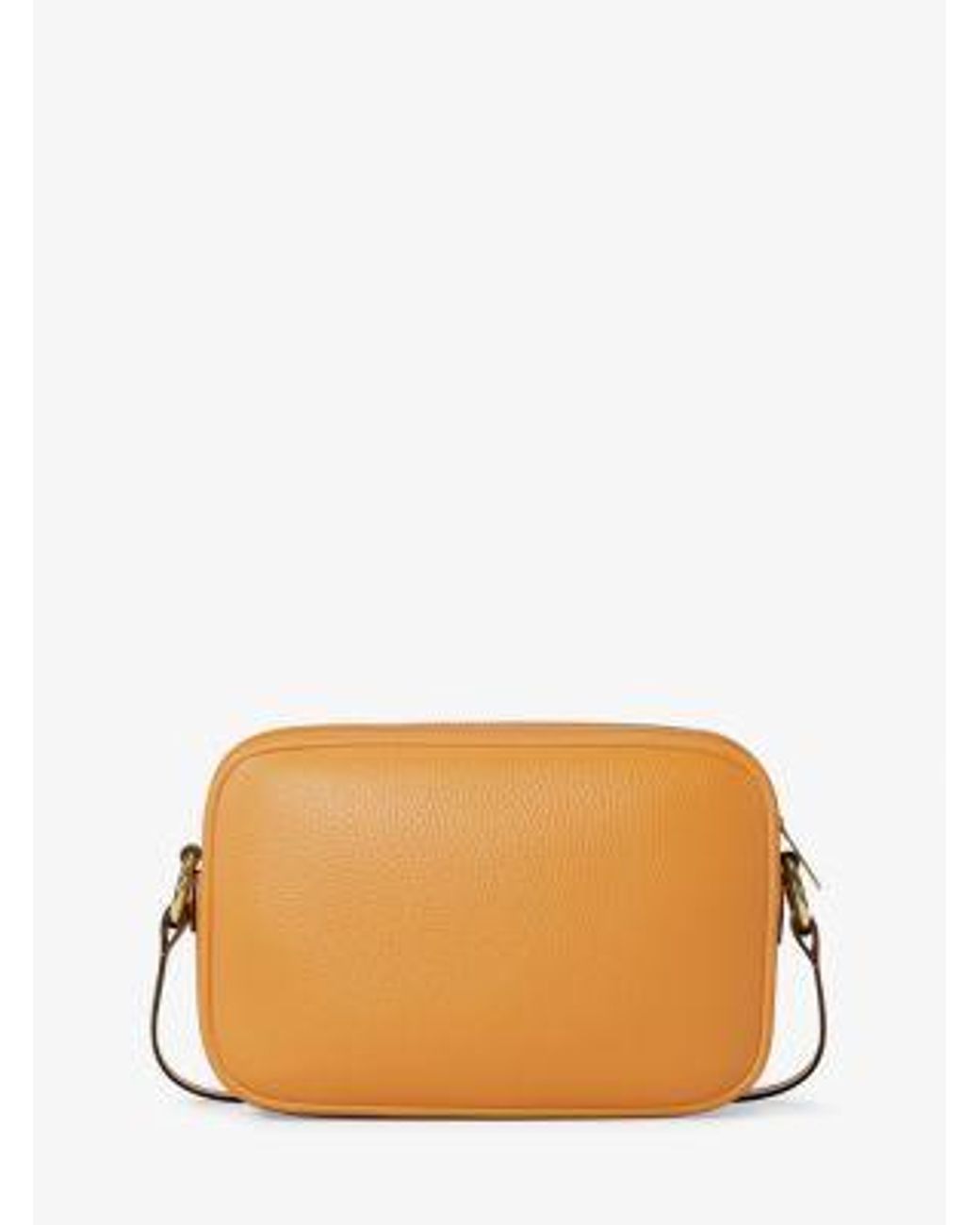 Michael Kors Orange Jet Set Large Pebbled Leather Camera Crossbody Bag