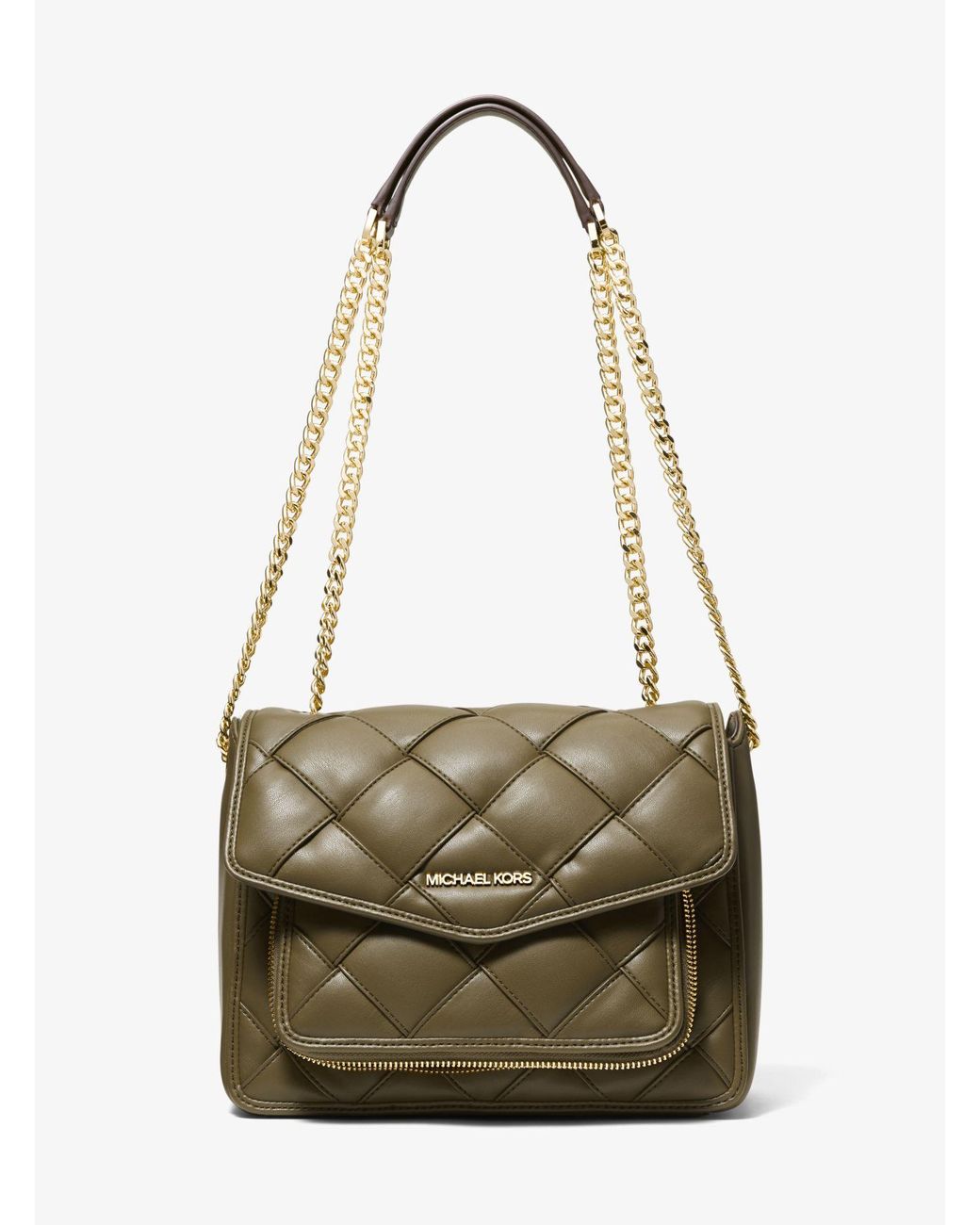 Michael Kors Regina Medium Woven Shoulder Bag Lyst Canada