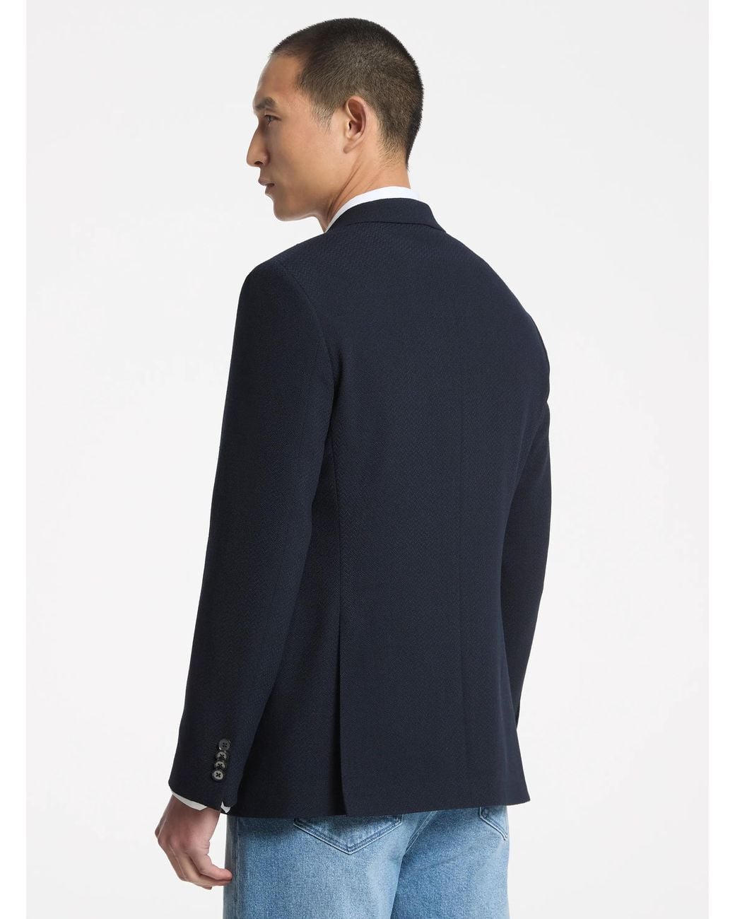 Michael Kors Blue Mk Textured Woven Blazer for men