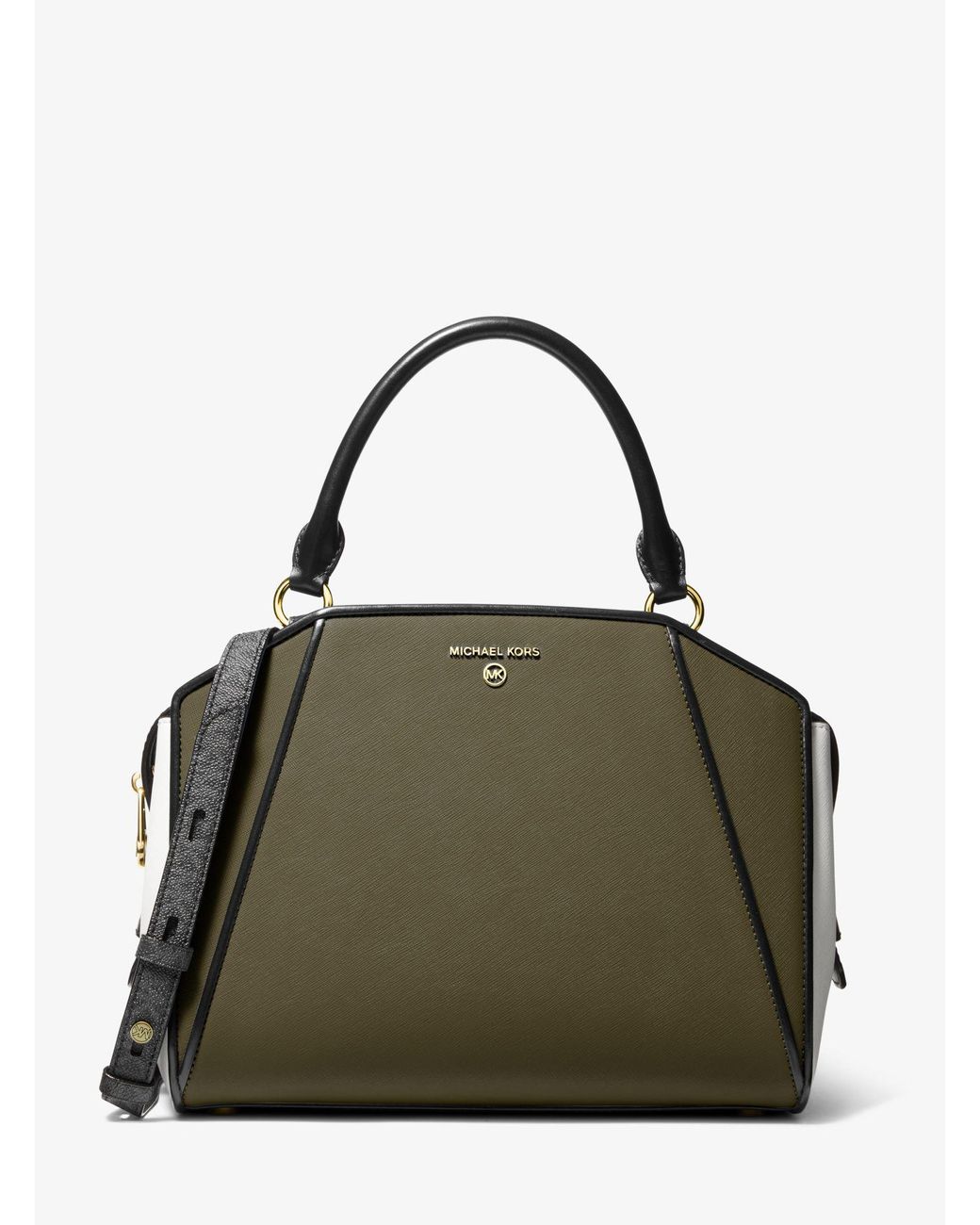 michael michael kors cleo small saffiano leather satchel