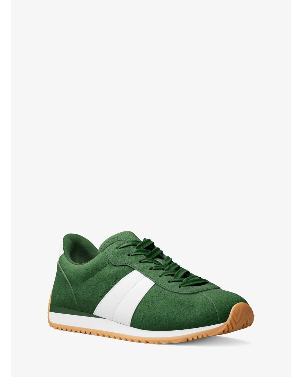 Michael Kors Green Mk Reign Suede Trainer for men