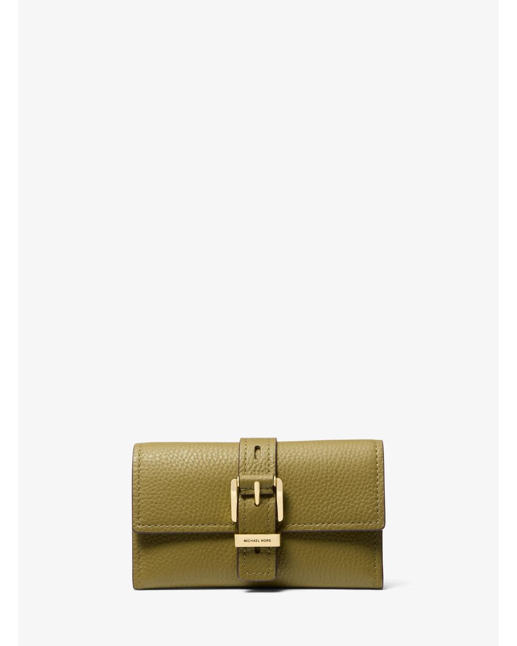 MICHAEL Michael Kors Green Nolita Medium Pebbled Leather Tri-Fold Wallet