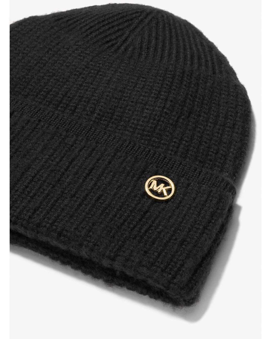 MICHAEL Michael Kors Black Mk Wool Beanie Hat