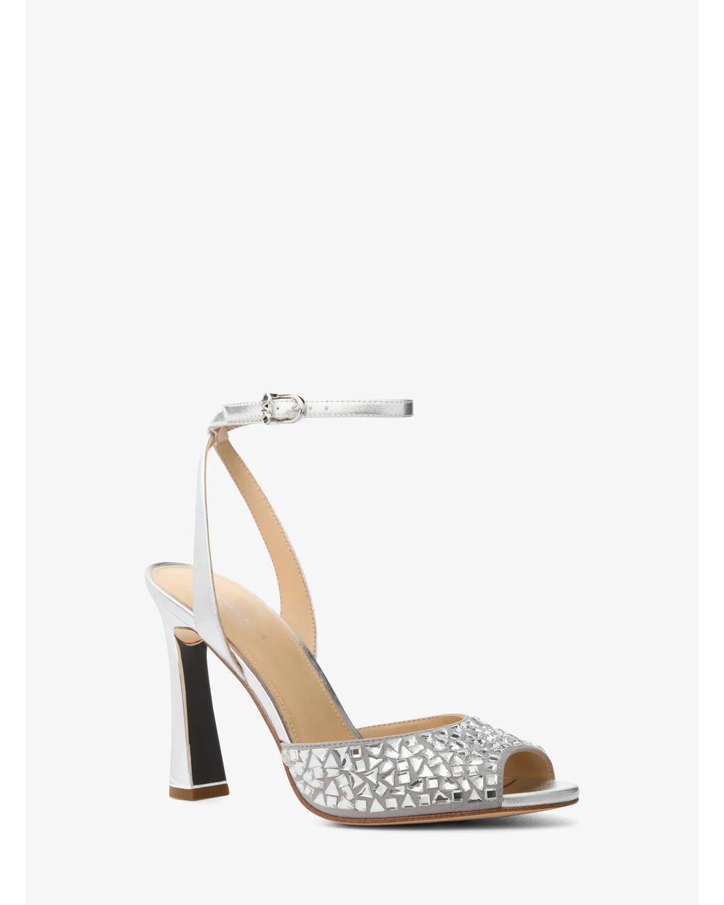 MICHAEL Michael Kors White Michael Kors Rosie Embellished Metallic Sandal