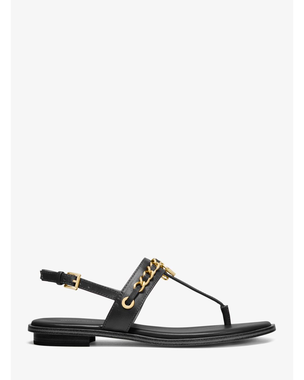 Michael Kors Elsa Leather Sandal in Black | Lyst