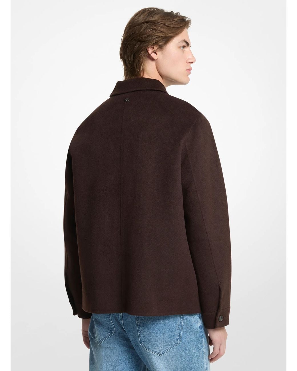 Michael Kors Brown Mk Joshua Wool Blend Shirt Jacket for men