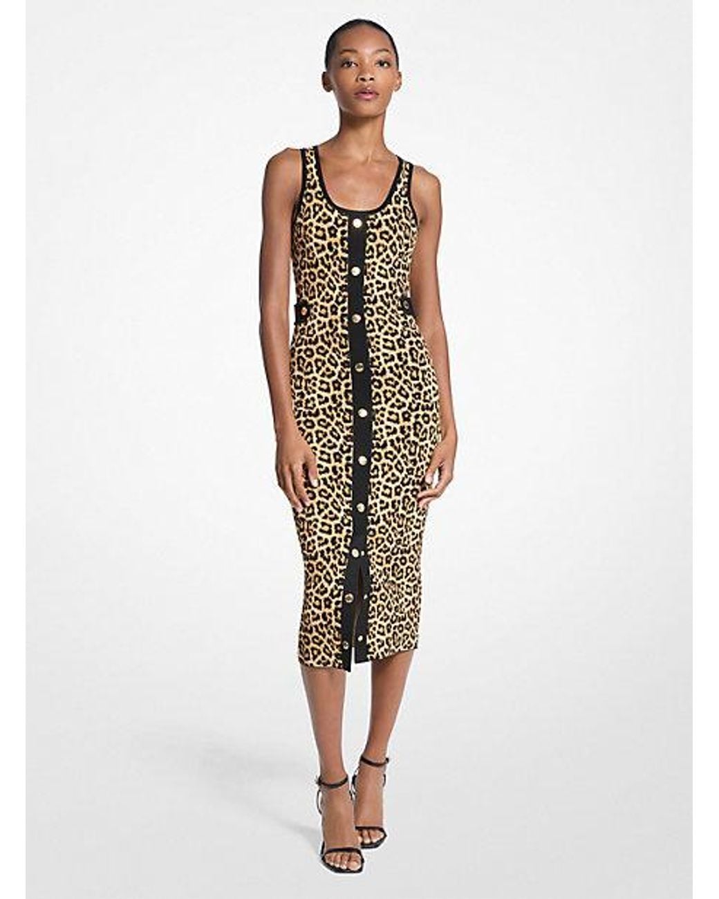 michael kors red leopard print dress Michael Kors Red Leopard Cat-Print Faux-Wrap Long Sleeve Mini Dress