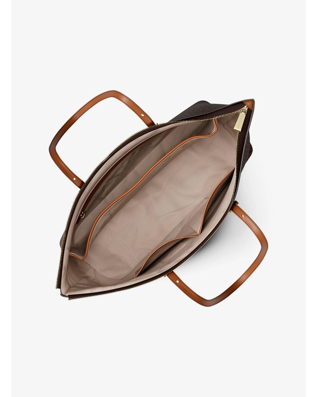 MICHAEL Michael Kors Brown Quinn Large Signature Logo Tote Bag