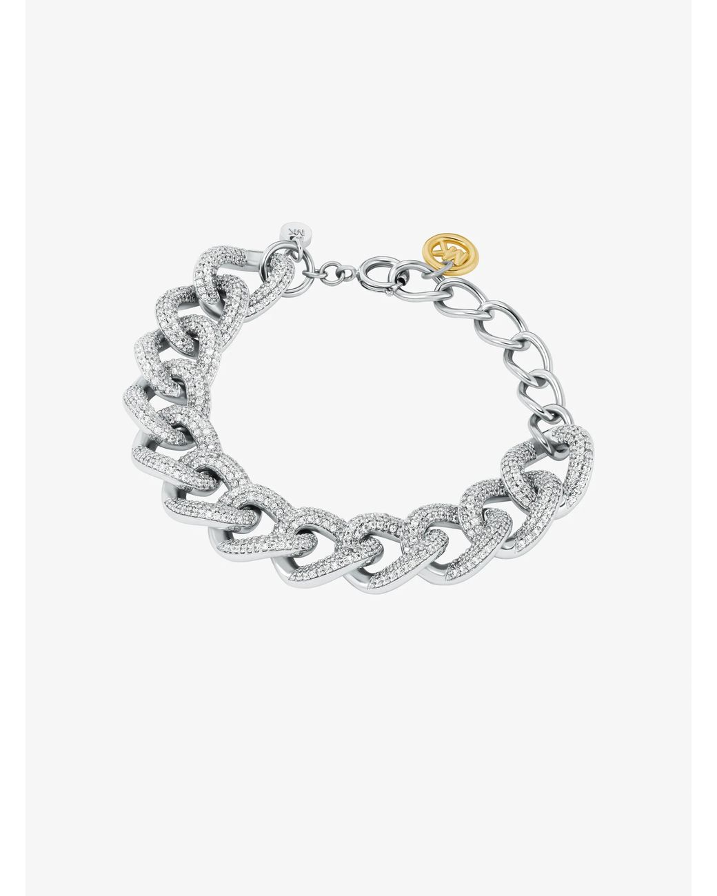 Michael Kors White Pavé Curb-Link Bracelet