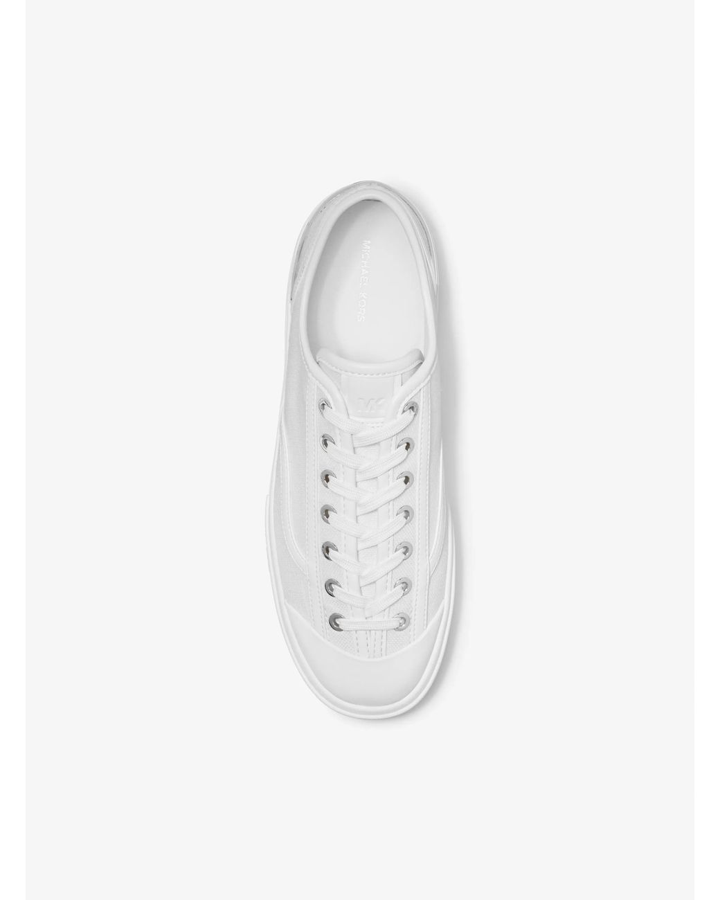 Michael Kors White Mk Jude Linen Blend Trainers for men