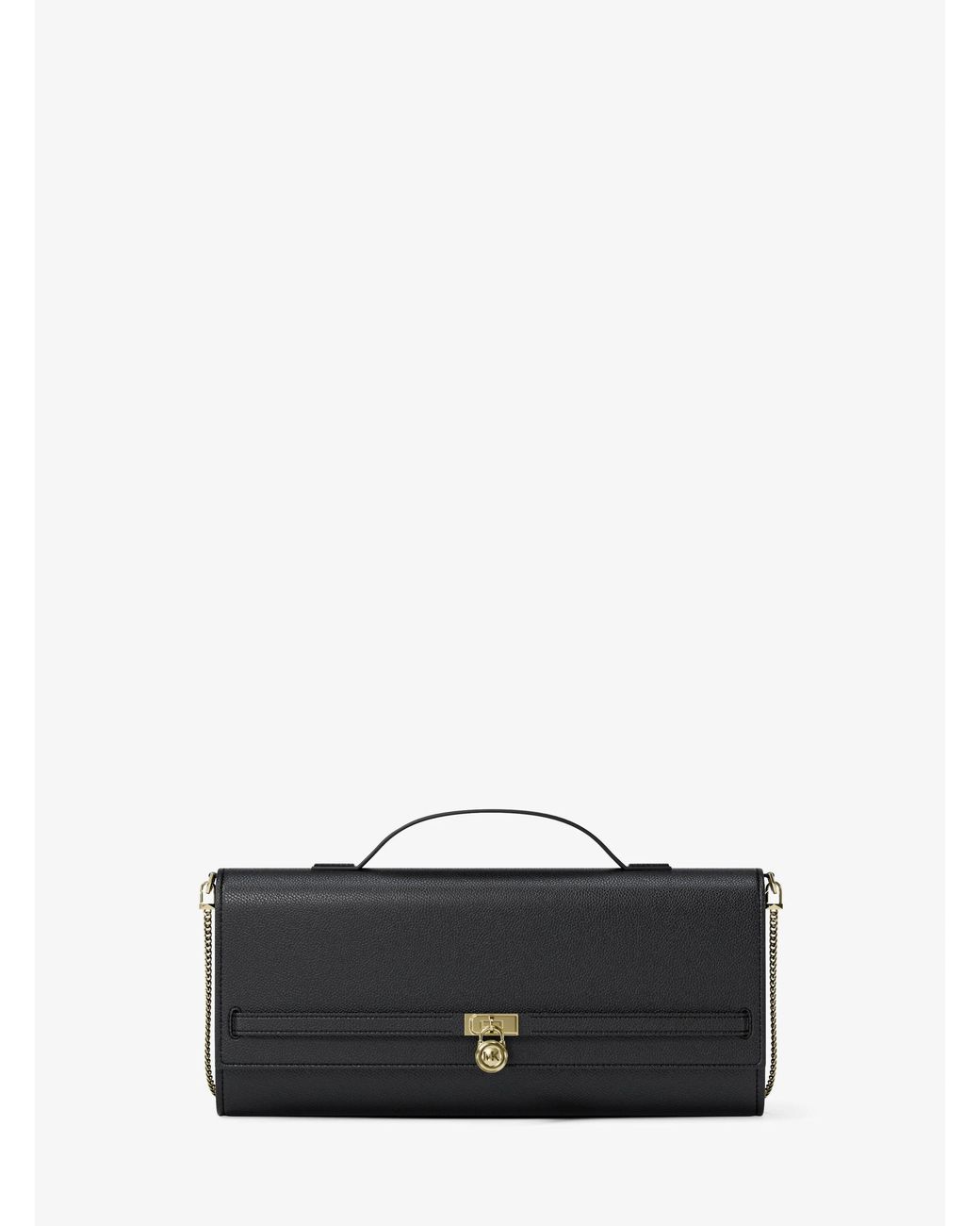 MICHAEL Michael Kors Black Mk Hamilton Moderne Medium Leather Convertible Clutch