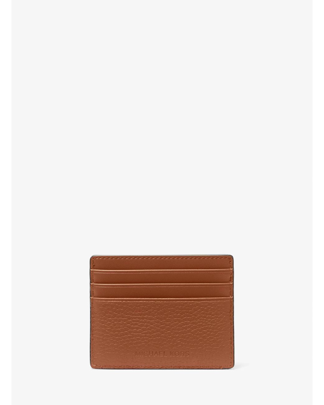 Michael Kors White Mk Hudson Embossed Pebbled Leather Tall Card Case for men