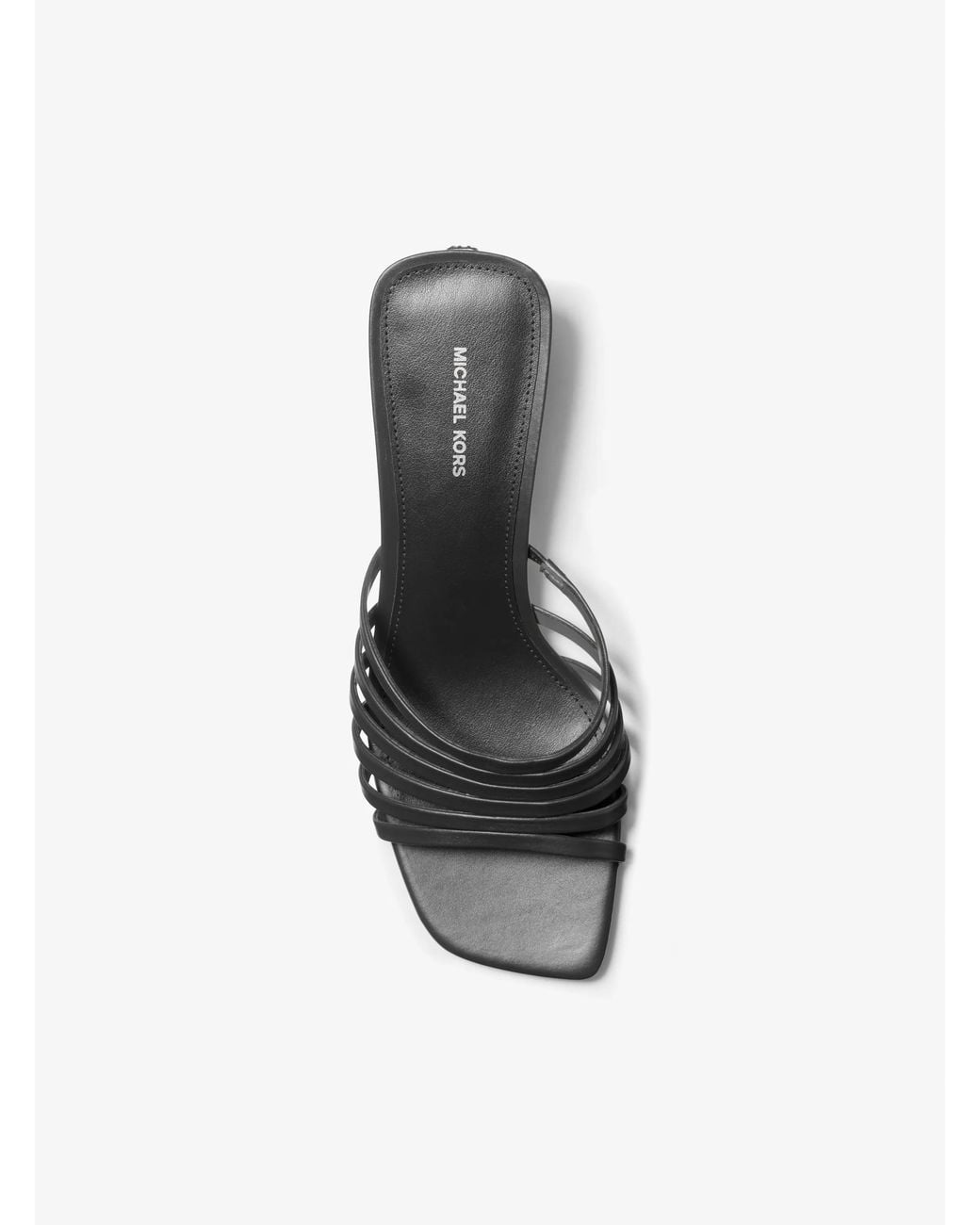 MICHAEL Michael Kors White Mk Haisley Leather Kitten Sandal