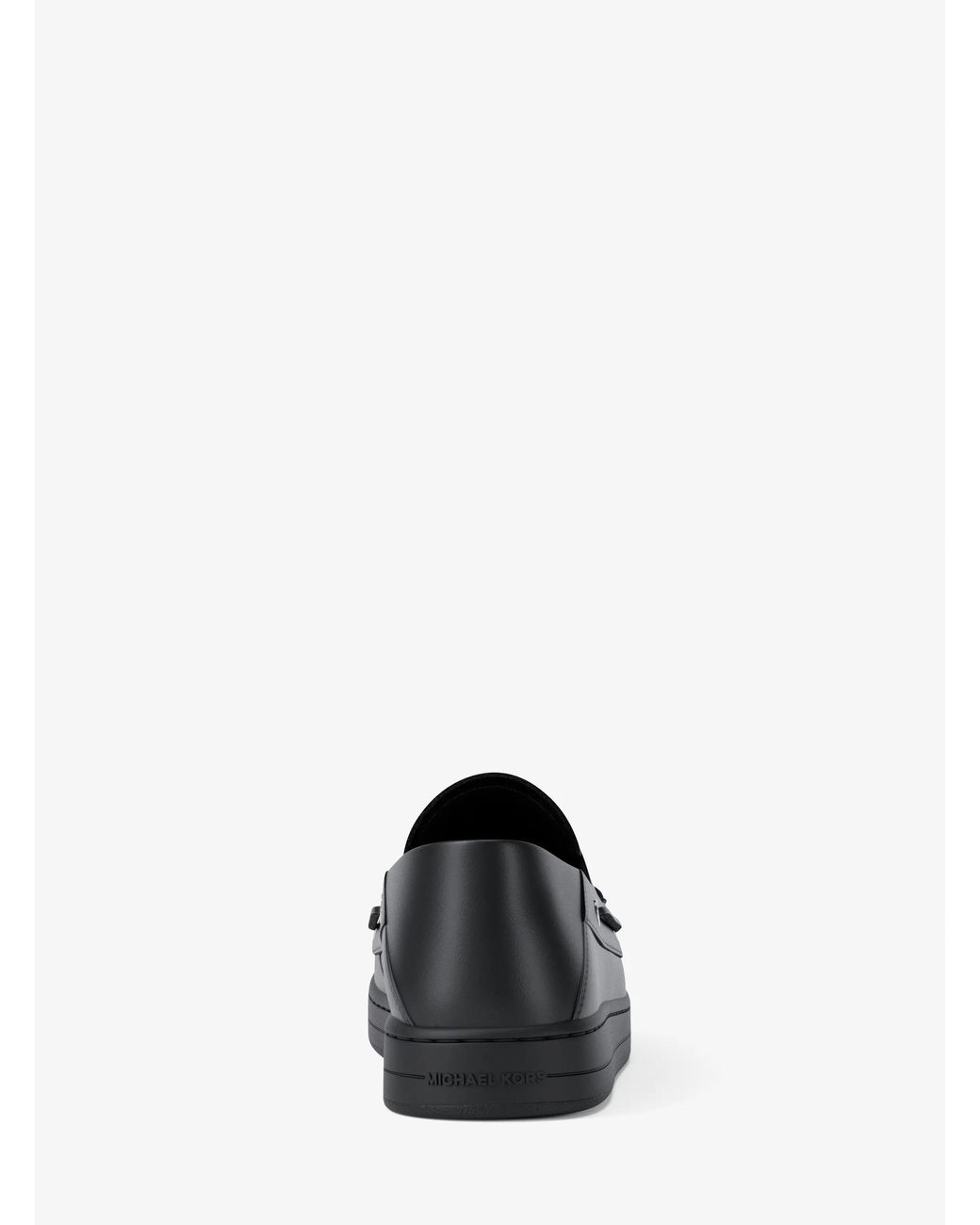 Michael Kors Black Mk Aiden Leather Boat Shoes for men