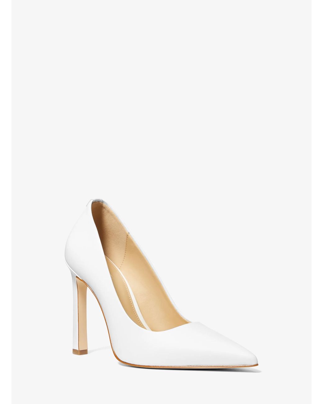 Michael Kors White Mk Amara Leather Pump