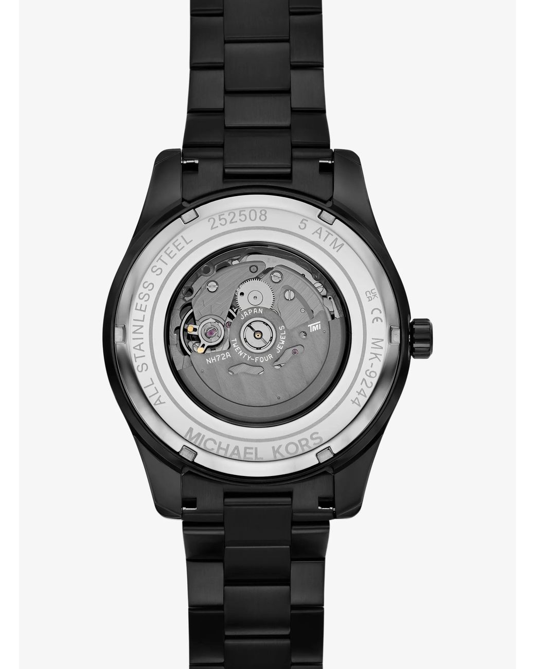Michael Kors Black Mk Oversized Lexington-Tone Watch for men