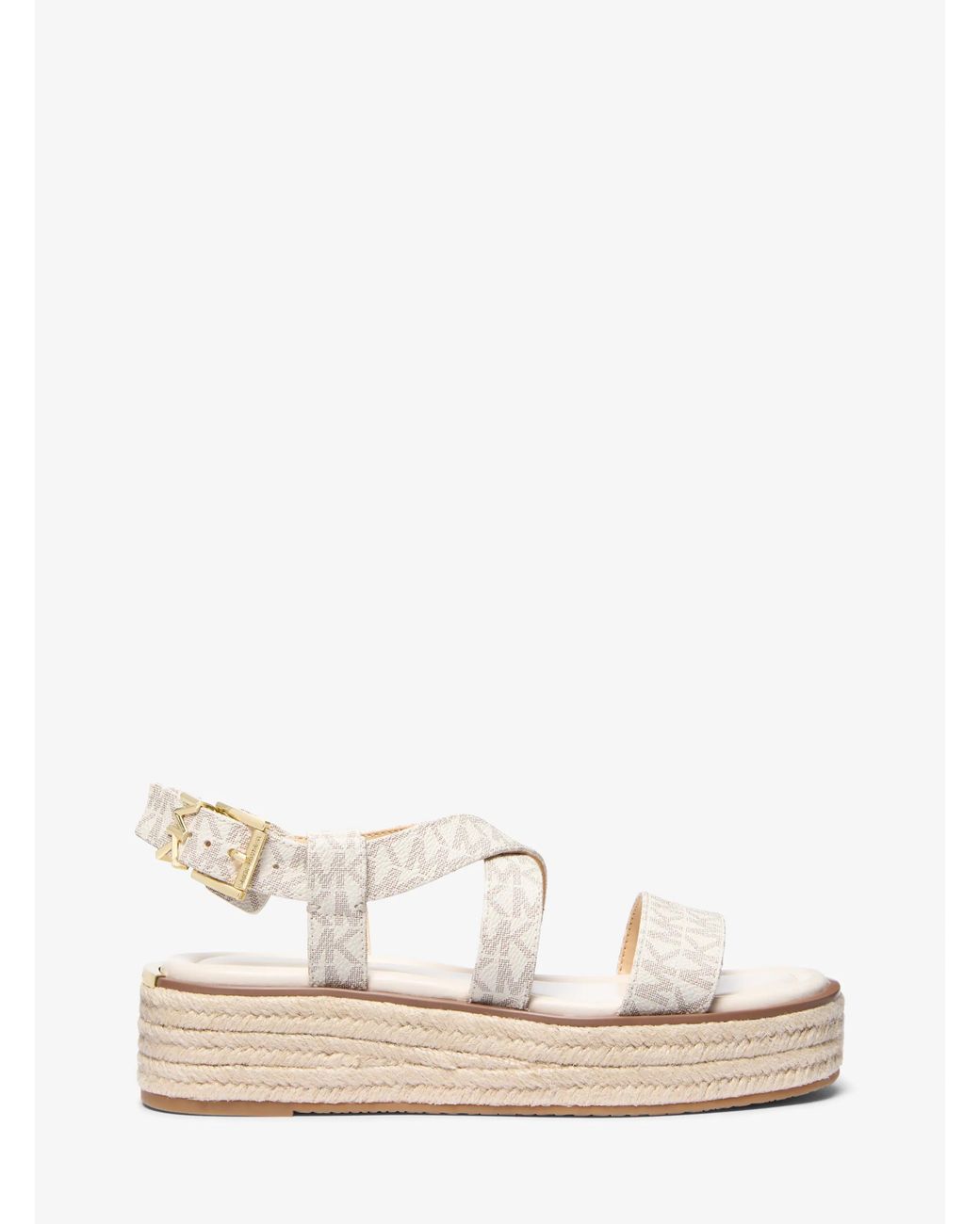MICHAEL Michael Kors Natural Lynn Signature Logo Platform Espadrille Sandal