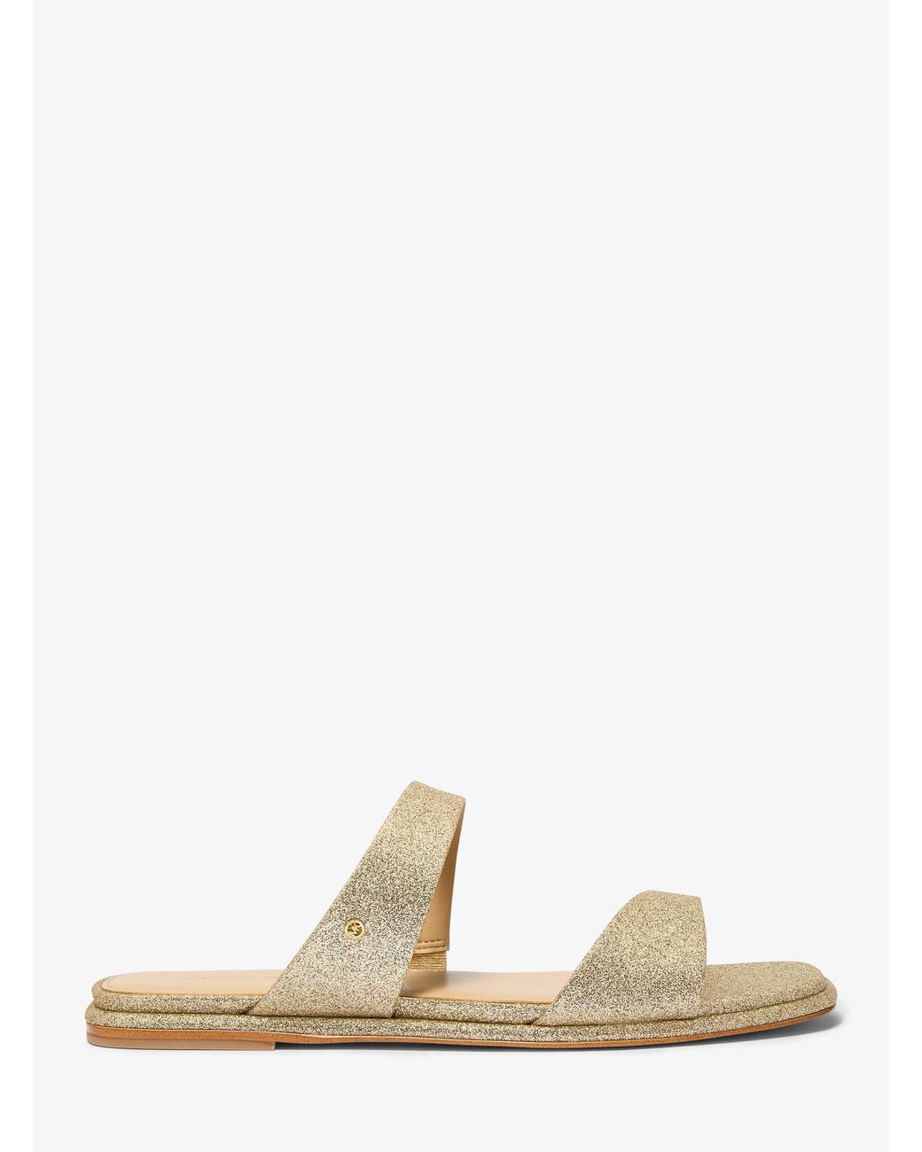 MICHAEL Michael Kors Natural Mk Jaida Glitter Embellished Leather Sandal