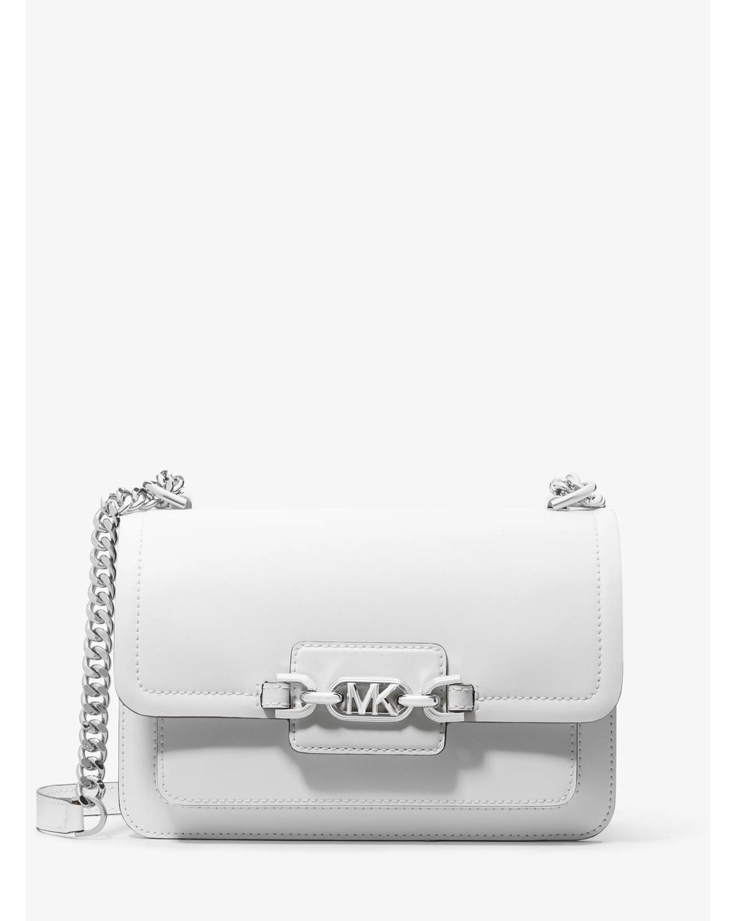 MICHAEL Michael Kors White Heather Large Leather Shoulder Bag