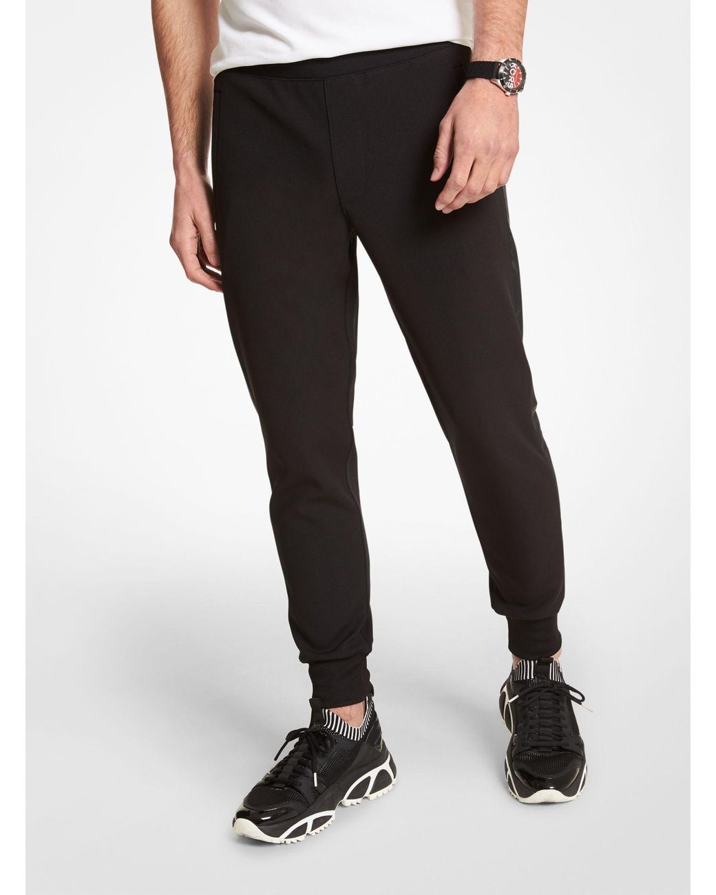 Michael Kors Synthetic Knit Joggers in Black for Men - Lyst