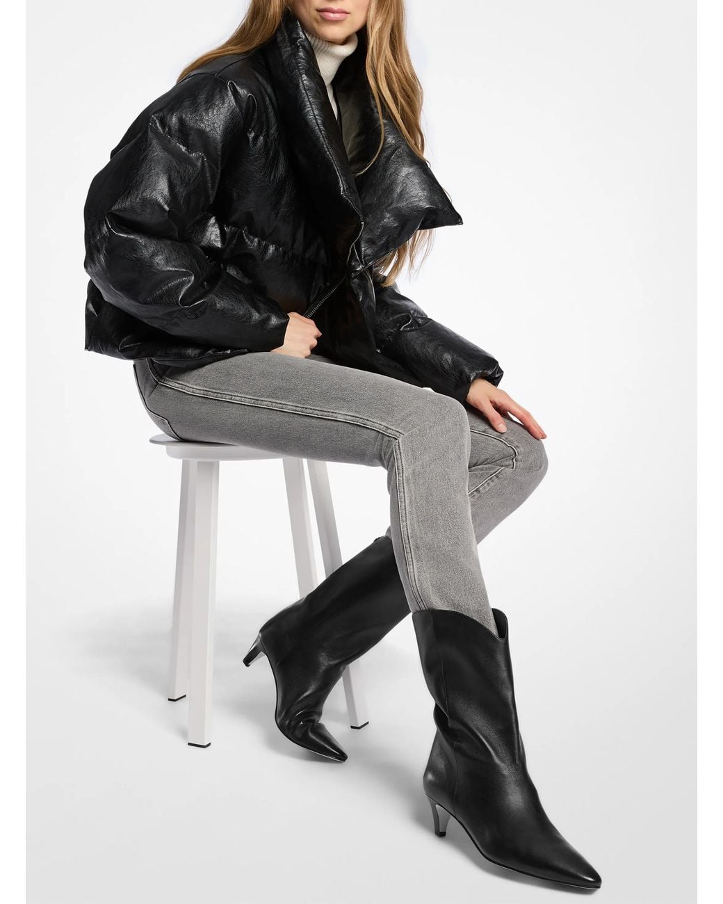 MICHAEL Michael Kors Black Michael Kors Daniela Leather Boot
