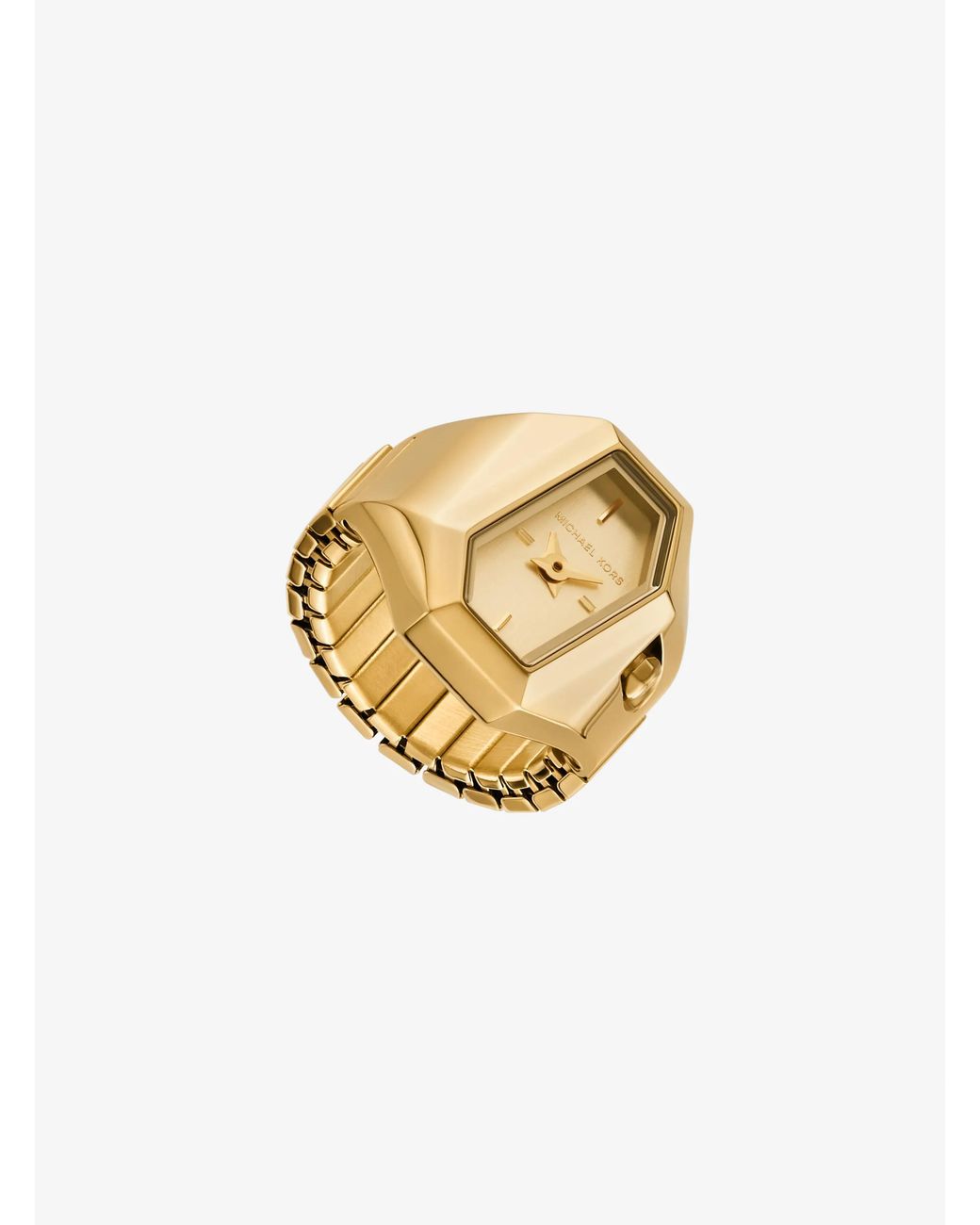 Michael Kors White Suri-Tone Ring Watch