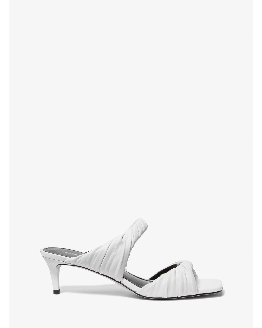 MICHAEL Michael Kors White Mk Kiana Leather Mule Sandal