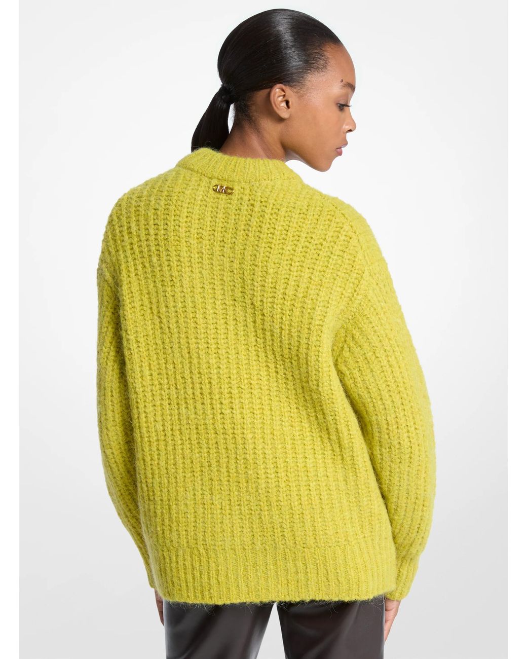 MICHAEL Michael Kors Yellow Mk Textured Knit Jumper