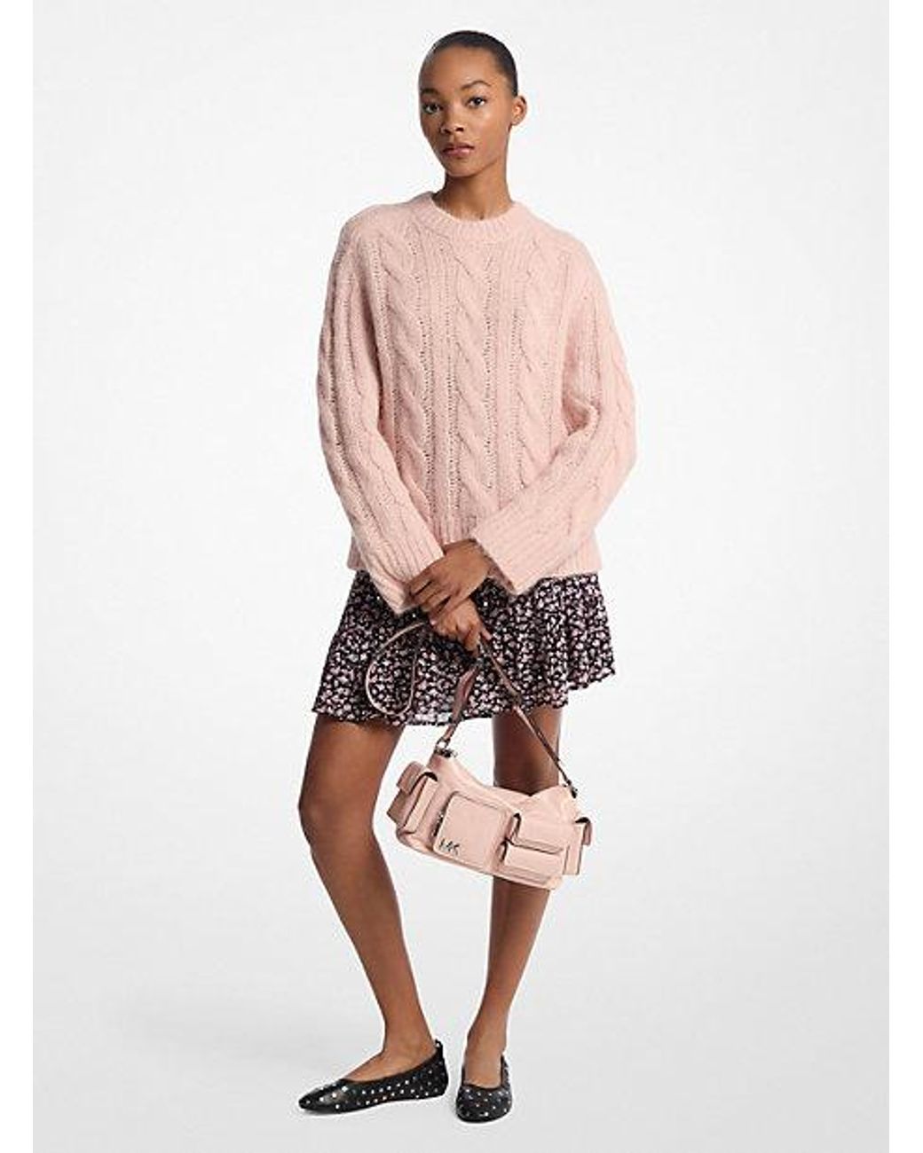 MICHAEL Michael Kors Studded Floral Print Georgette Tiered