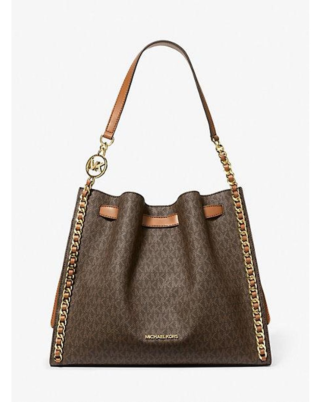 Interesting Info About Mina Large Signature Logo Chain Shoulder Bag