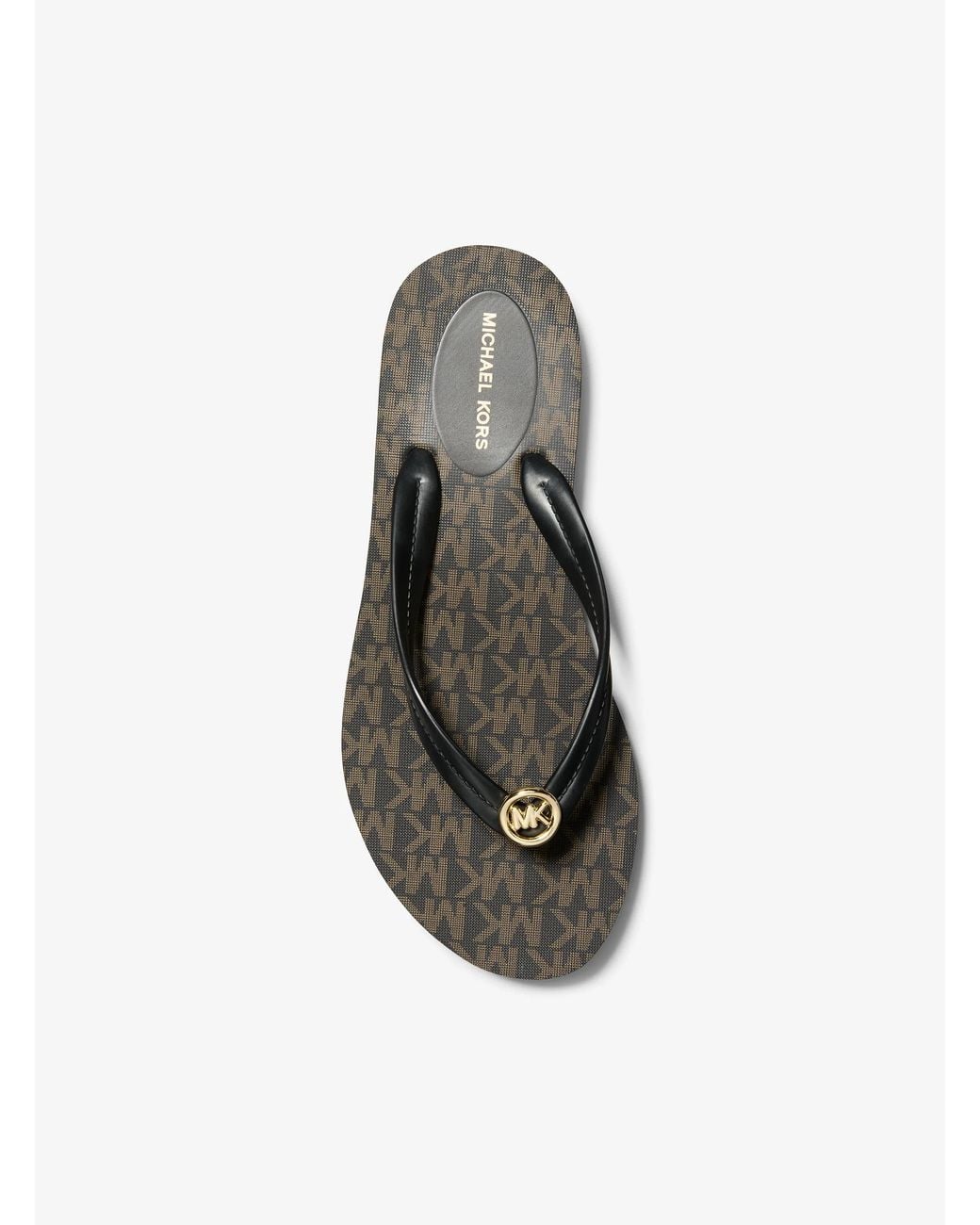 MICHAEL Michael Kors White Mk Posie Signature Logo Flip Flop