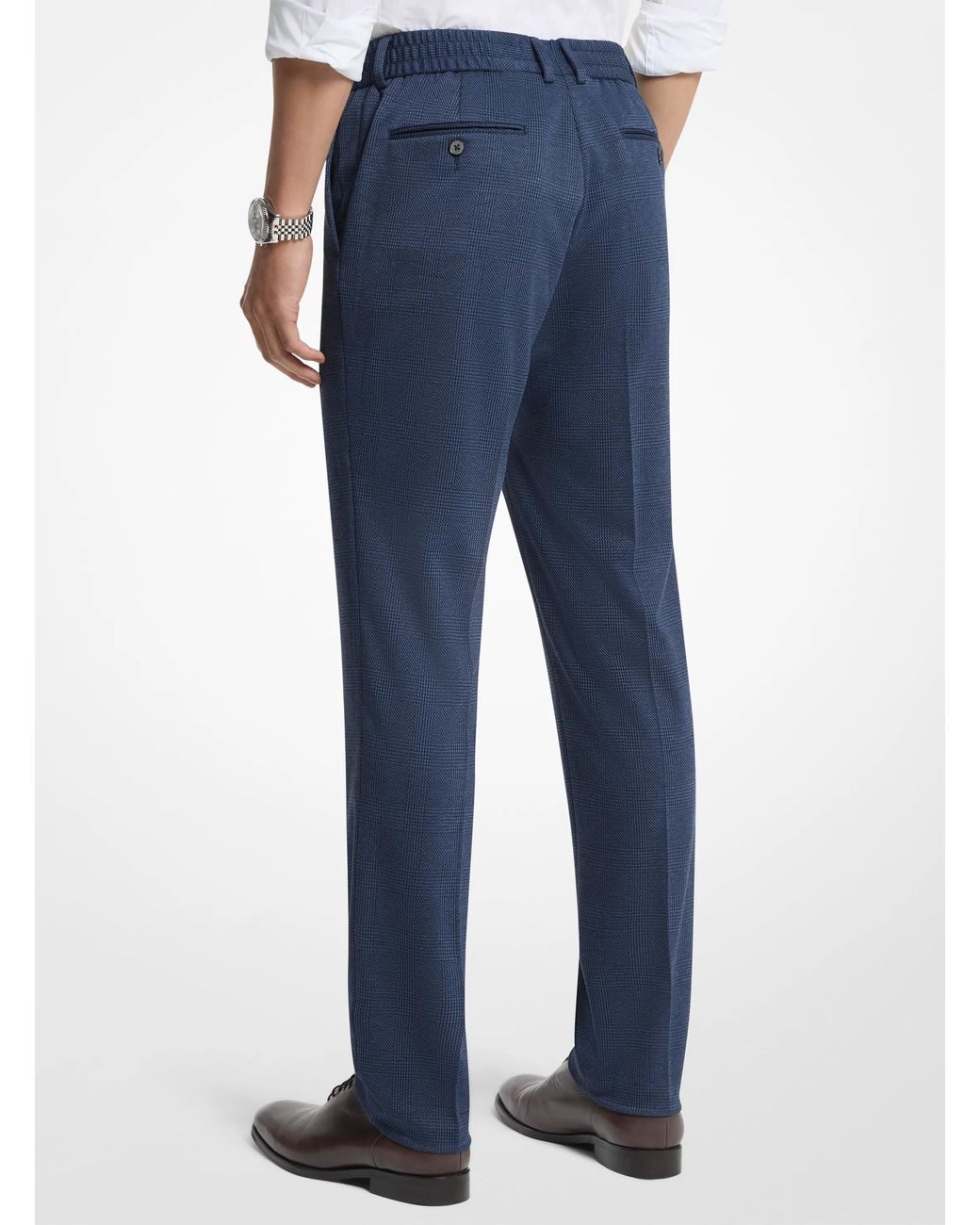 Michael Kors Blue Mk Slim-Fit Stretch Prince De Galle Trousers for men