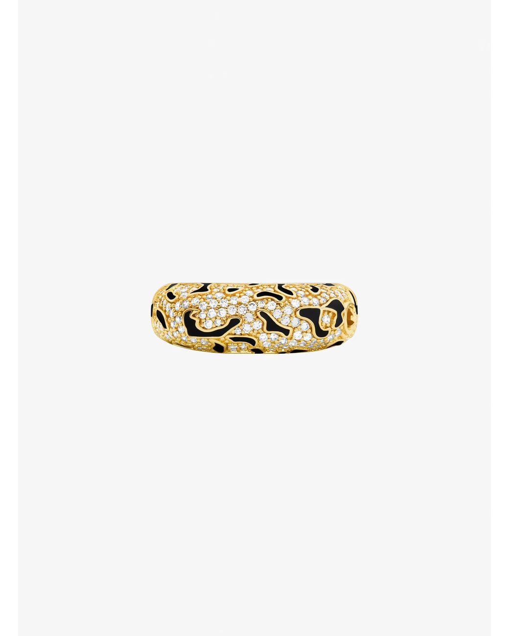 Michael Kors White Pavé Leopard Ring
