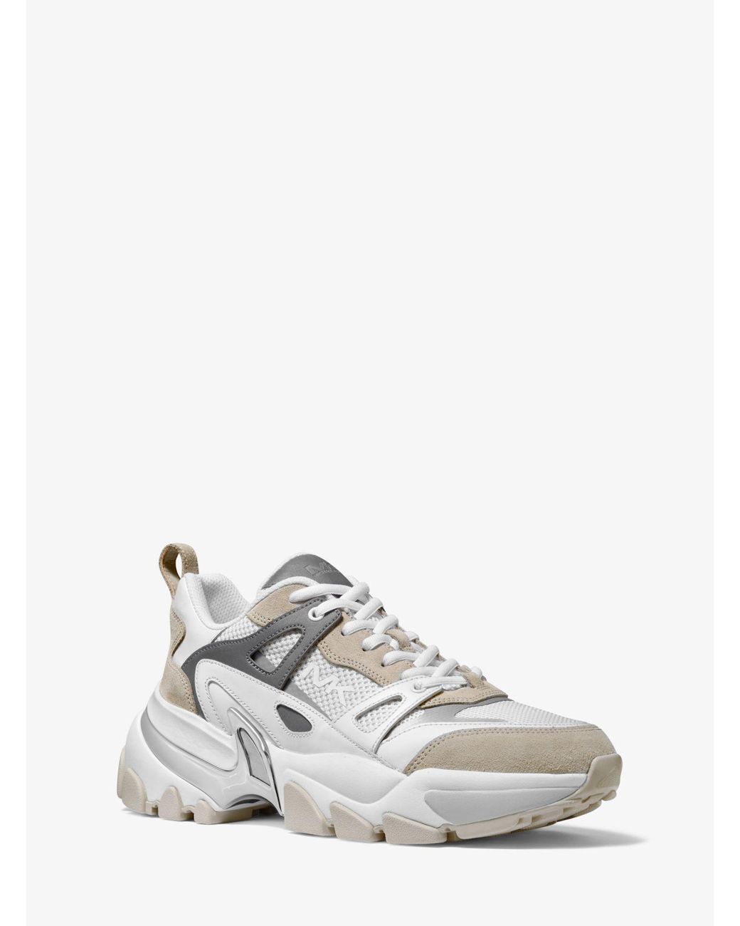 nolan mesh and rubberized leather trainer