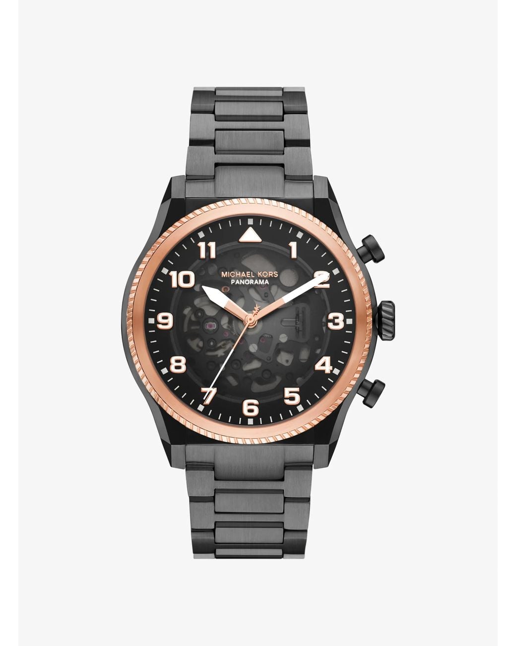 Michael Kors Gray Mk Oversized Panorama Two-Tone Watch for men