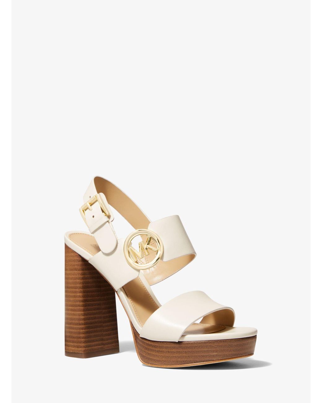 Michael Kors Summer Leather Platform Sandal in Natural | Lyst