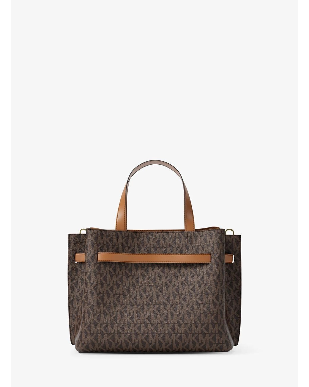 MICHAEL Michael Kors Brown Mk Emilia Small Signature Logo Satchel