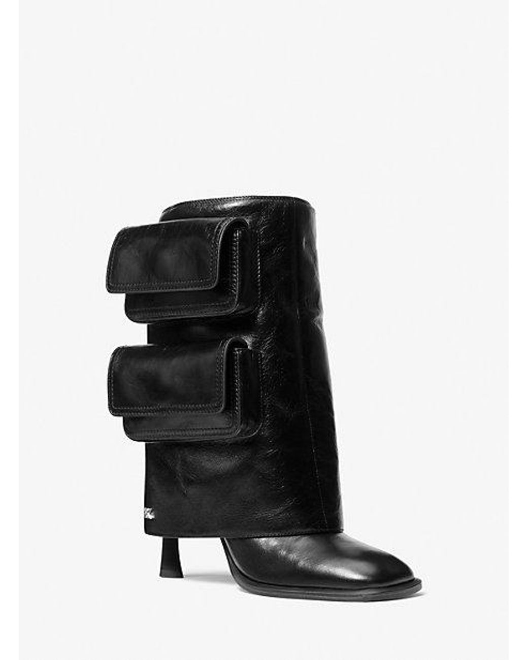 Michael Kors Dakota Leather Cargo Pocket Boot in Black | Lyst