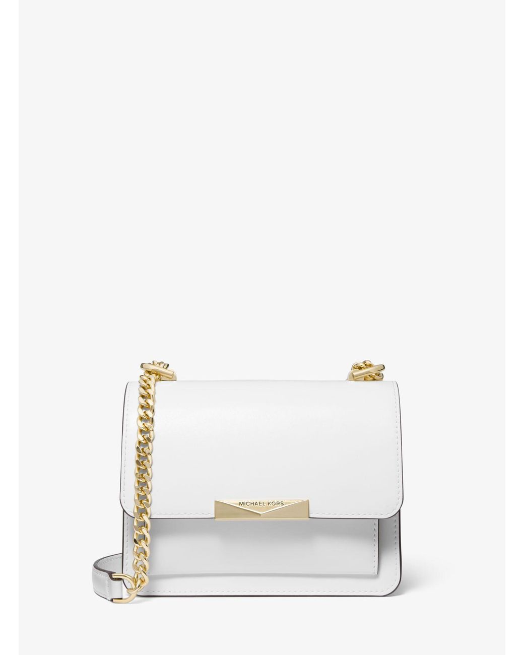 Michael Kors Jade Extra-small Leather Crossbody Bag in White | Lyst