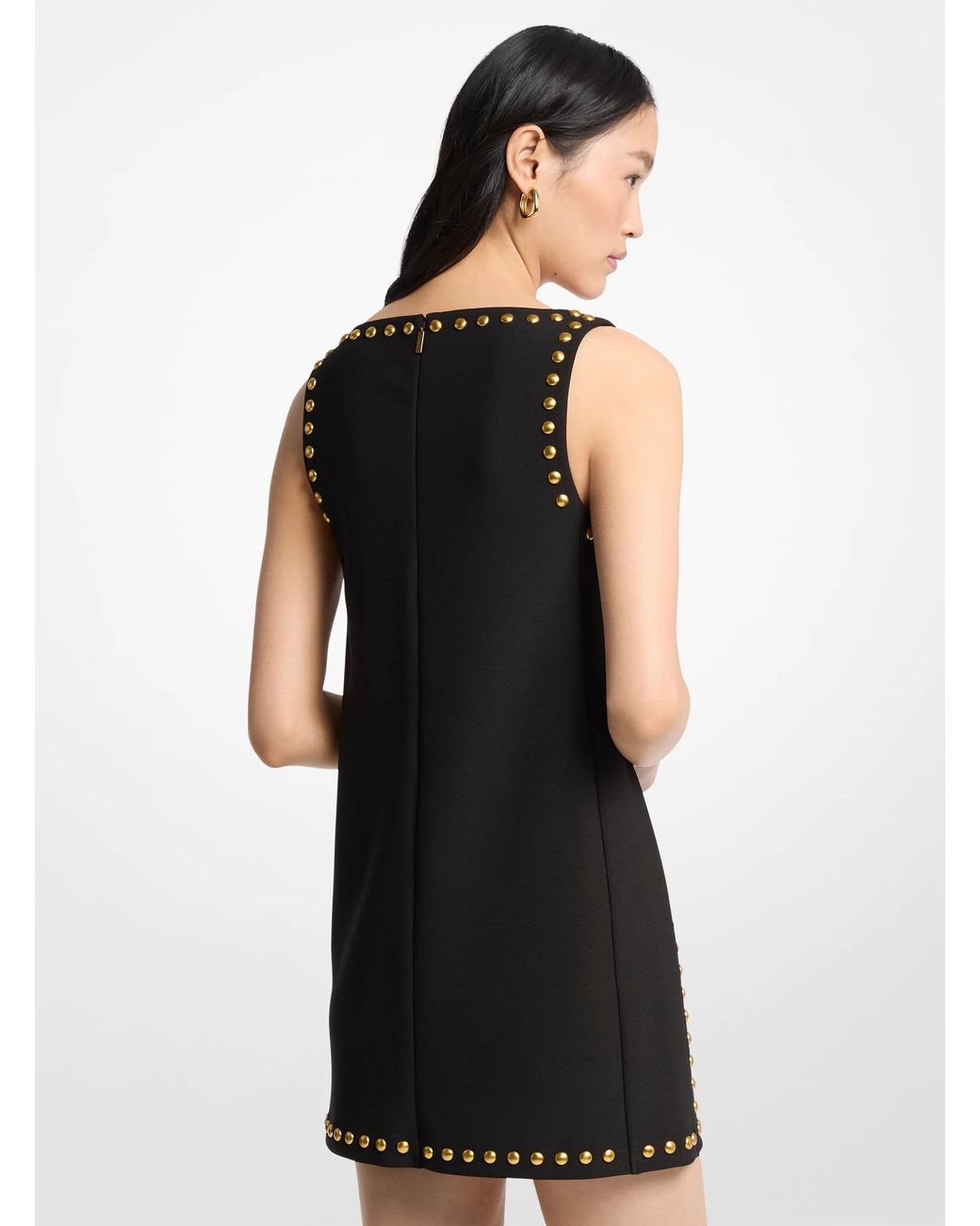 MICHAEL Michael Kors White V-neck Stud Mini Dress