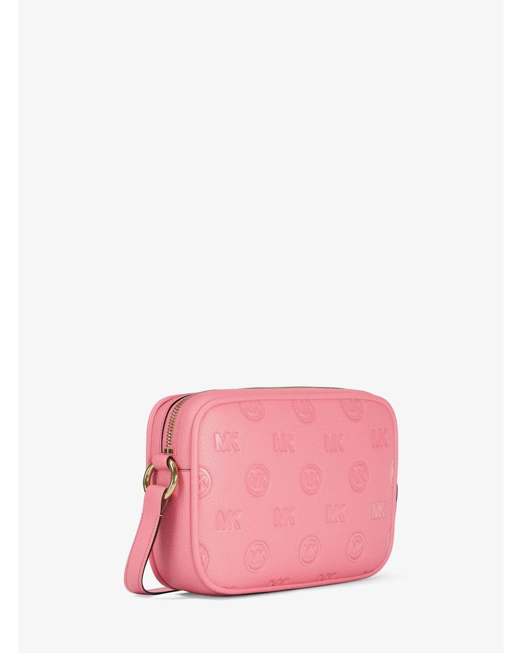 Michael Kors Pink Jet Set Travel Large Logo Debossed Camera Crossbody Bag