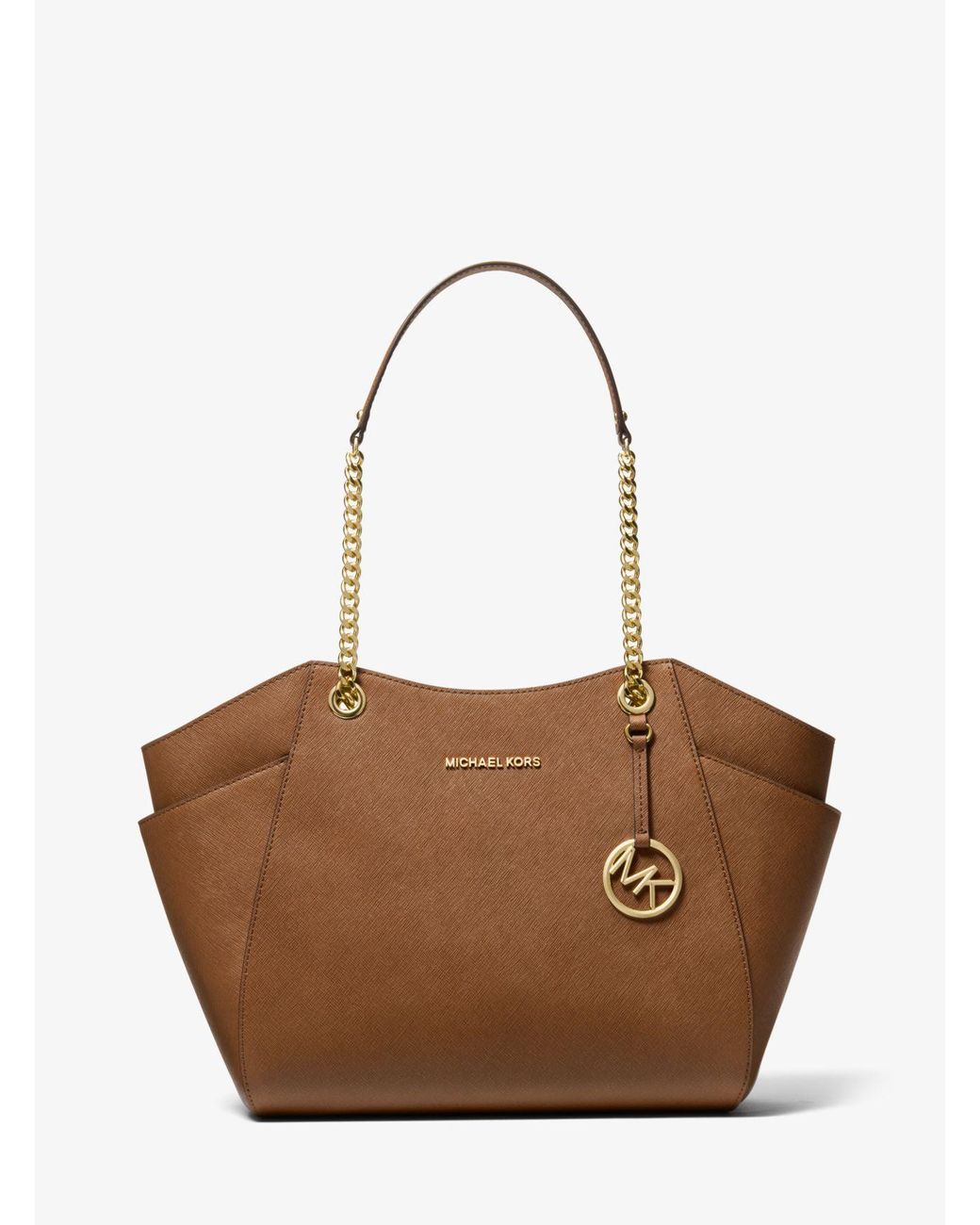 Michael Kors Jet Set Travel Chain Shoulder Tote in Brown Lyst