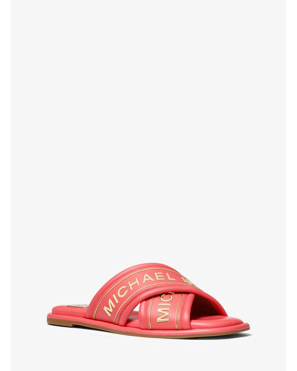 Michael Kors Gideon Embellished Faux Leather Slide Sandal Lyst