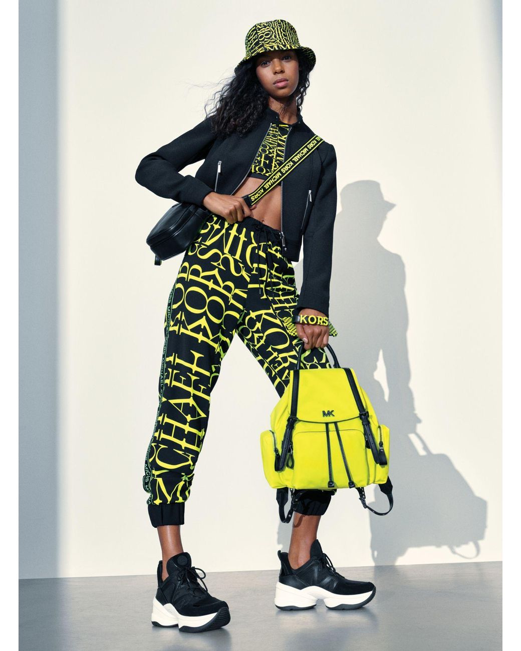 Michael michael kors olympia canvas and suede trainer Clearance