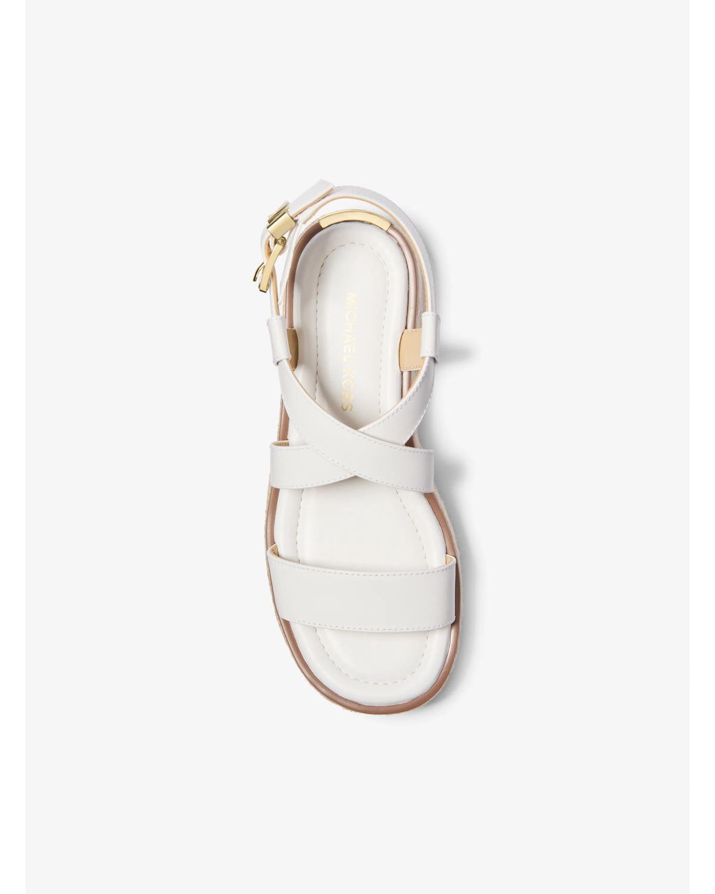 MICHAEL Michael Kors Natural Mk Lynn Leather Platform Espadrille Sandal