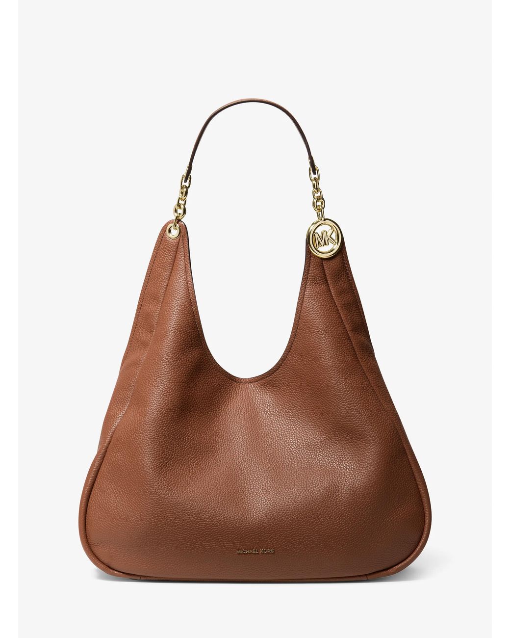 MICHAEL Michael Kors Brown Mk Ellie Large Pebbled Leather Shoulder Bag