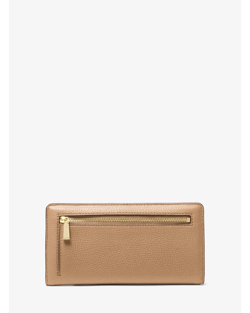 Michael Kors Natural Mk Bryant Large Pebbled Leather Snap-Front Wallet