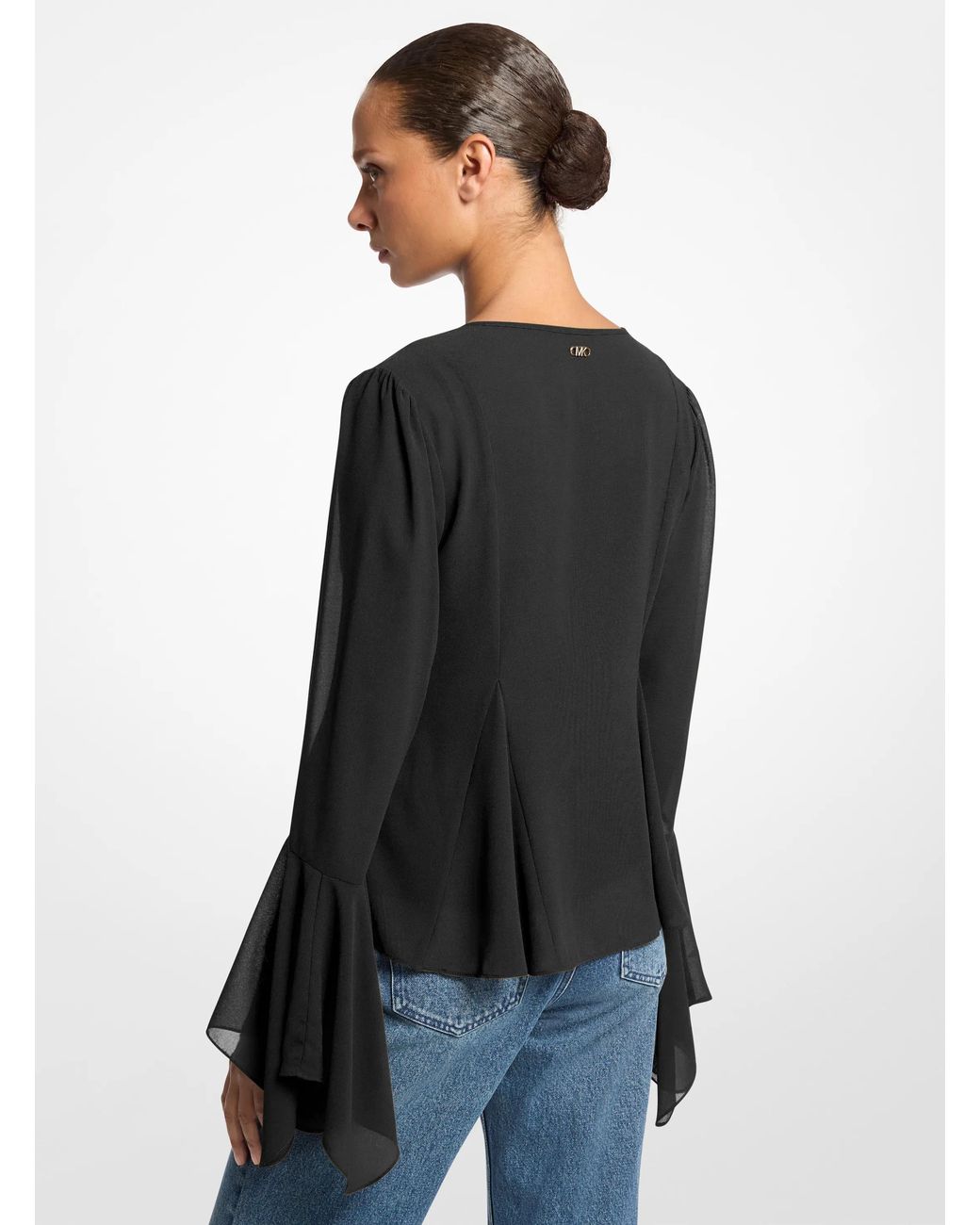 MICHAEL Michael Kors Black Mk Georgette Blouse