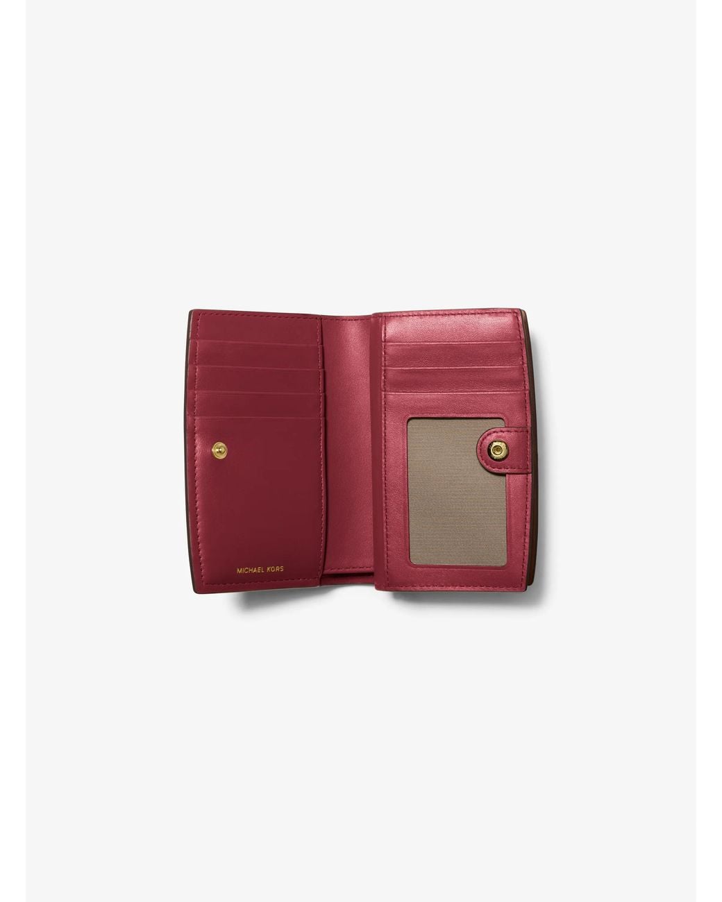 MICHAEL Michael Kors Red Mk Bryant Medium Pebbled Leather Wallet