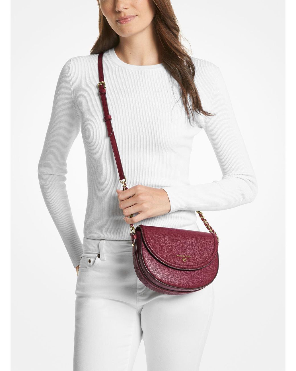 Michael michael kors half dome signature small crossbody hot sale